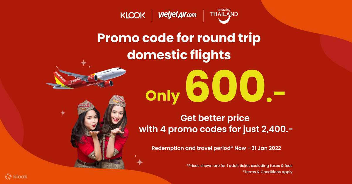 Black Friday Deal! [Buy 3 Get 1 Free] Thai VietJet Air Flight Voucher